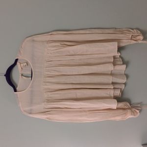 H&M Cream Long Sleeve Peasant Blouse